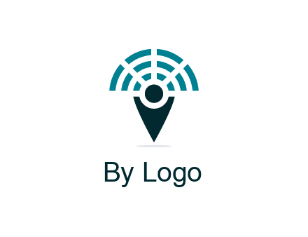 connectivity icon merged with a geotag or stick figure logo