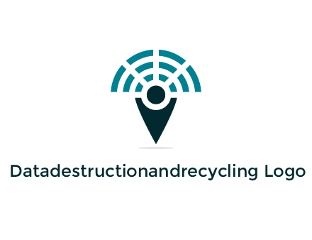 connectivity icon merged with a geotag or stick figure logo