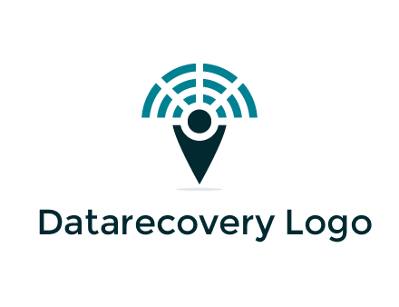 connectivity icon merged with a geotag or stick figure logo