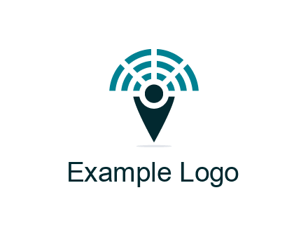 connectivity icon merged with a geotag or stick figure logo