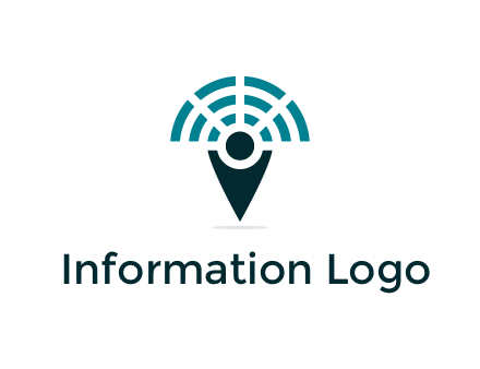connectivity icon merged with a geotag or stick figure logo