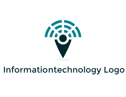 connectivity icon merged with a geotag or stick figure logo