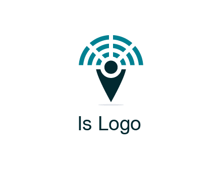 connectivity icon merged with a geotag or stick figure logo
