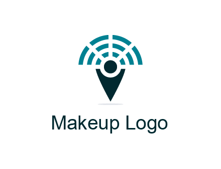 connectivity icon merged with a geotag or stick figure logo