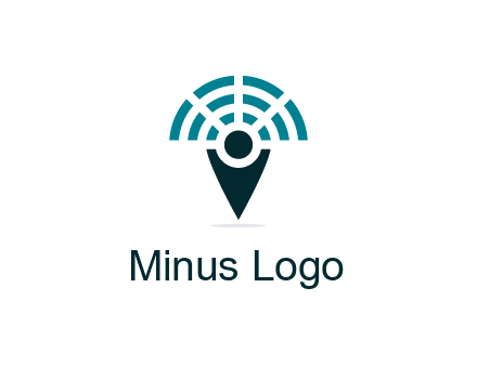 connectivity icon merged with a geotag or stick figure logo