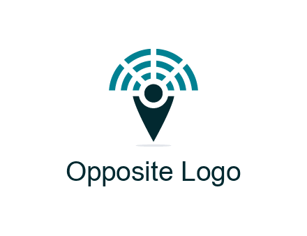 connectivity icon merged with a geotag or stick figure logo