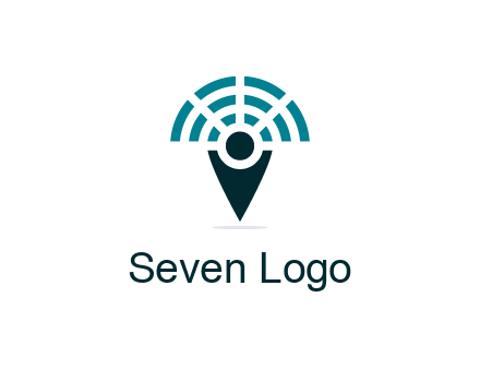 connectivity icon merged with a geotag or stick figure logo