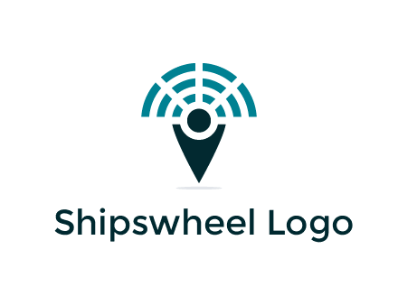 connectivity icon merged with a geotag or stick figure logo