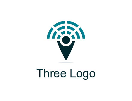 connectivity icon merged with a geotag or stick figure logo