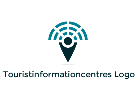 connectivity icon merged with a geotag or stick figure logo