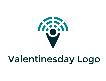 connectivity icon merged with a geotag or stick figure logo
