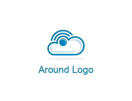 cloud with a connectivity or WiFi icon for cloud computing or storage logo