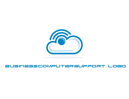 cloud with a connectivity or WiFi icon for cloud computing or storage logo