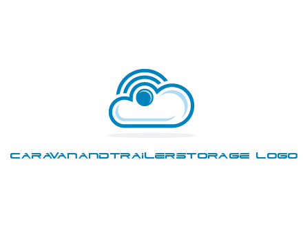 cloud with a connectivity or WiFi icon for cloud computing or storage logo