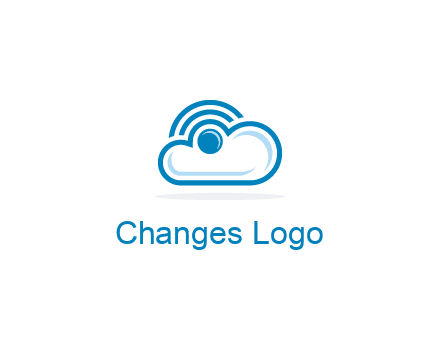cloud with a connectivity or WiFi icon for cloud computing or storage logo