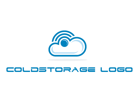 cloud with a connectivity or WiFi icon for cloud computing or storage logo