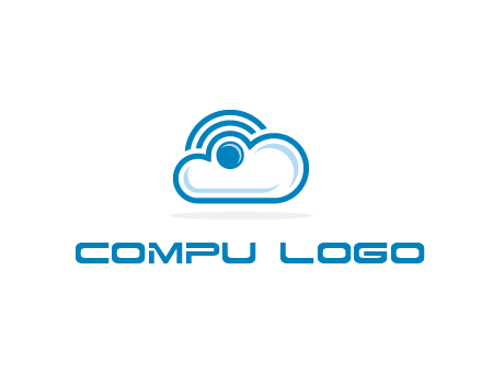 cloud with a connectivity or WiFi icon for cloud computing or storage logo
