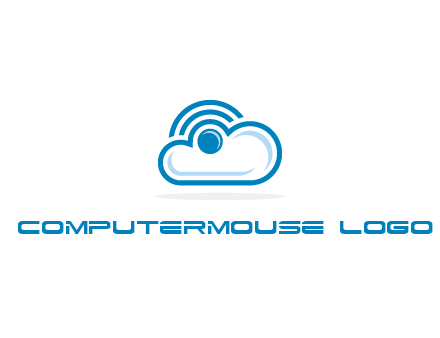 cloud with a connectivity or WiFi icon for cloud computing or storage logo
