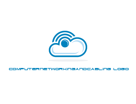 cloud with a connectivity or WiFi icon for cloud computing or storage logo