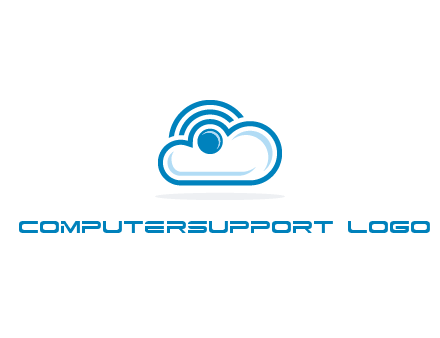 cloud with a connectivity or WiFi icon for cloud computing or storage logo