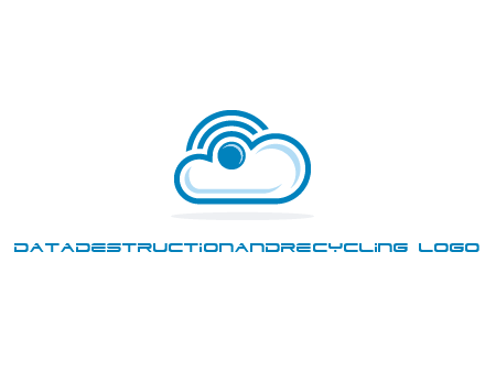 cloud with a connectivity or WiFi icon for cloud computing or storage logo