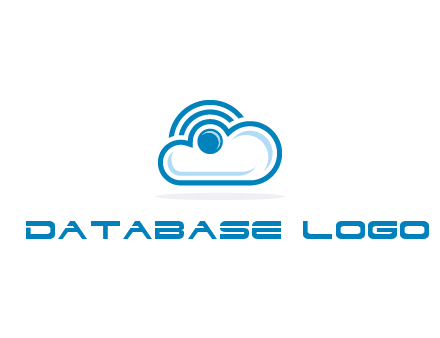 cloud with a connectivity or WiFi icon for cloud computing or storage logo