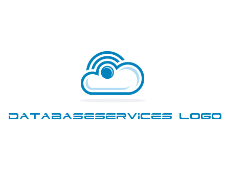 cloud with a connectivity or WiFi icon for cloud computing or storage logo