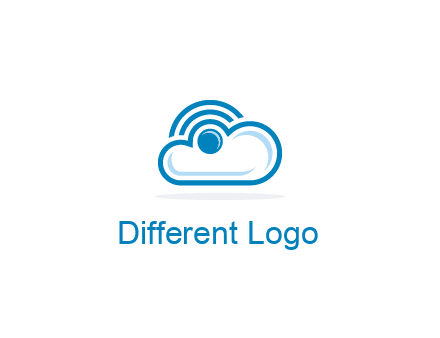 cloud with a connectivity or WiFi icon for cloud computing or storage logo