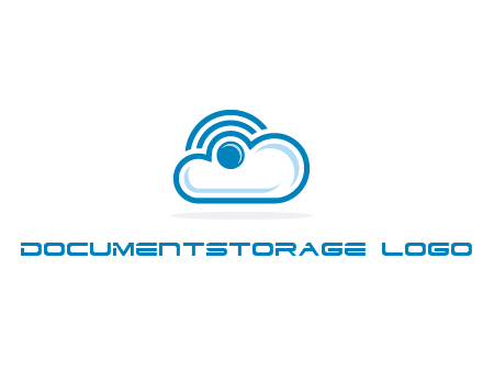 cloud with a connectivity or WiFi icon for cloud computing or storage logo