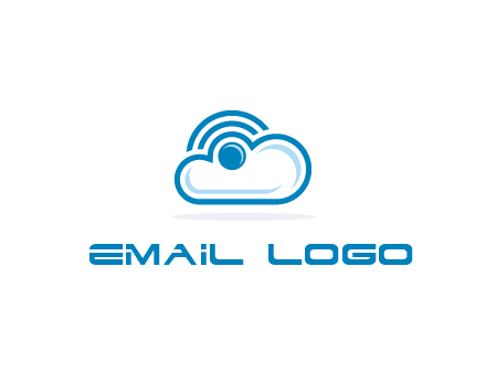 cloud with a connectivity or WiFi icon for cloud computing or storage logo