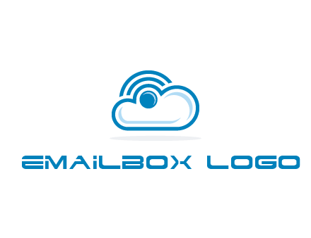 cloud with a connectivity or WiFi icon for cloud computing or storage logo