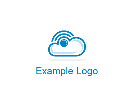 cloud with a connectivity or WiFi icon for cloud computing or storage logo
