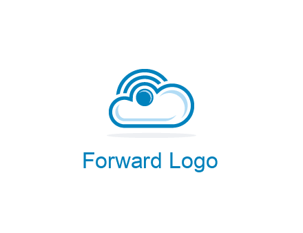 cloud with a connectivity or WiFi icon for cloud computing or storage logo