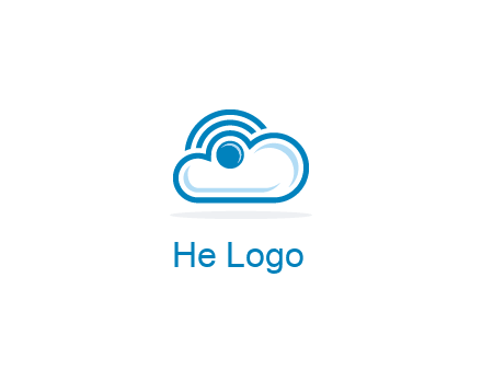 cloud with a connectivity or WiFi icon for cloud computing or storage logo