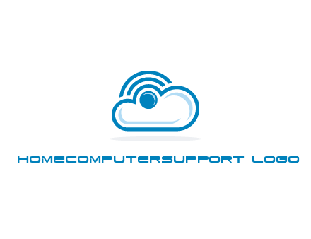 cloud with a connectivity or WiFi icon for cloud computing or storage logo
