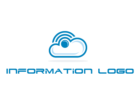 cloud with a connectivity or WiFi icon for cloud computing or storage logo