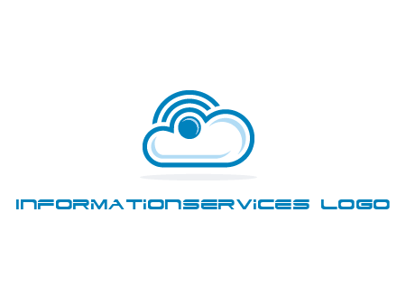 cloud with a connectivity or WiFi icon for cloud computing or storage logo