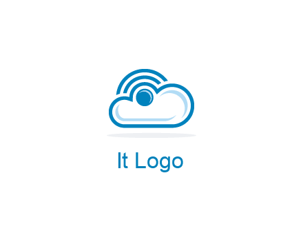 cloud with a connectivity or WiFi icon for cloud computing or storage logo