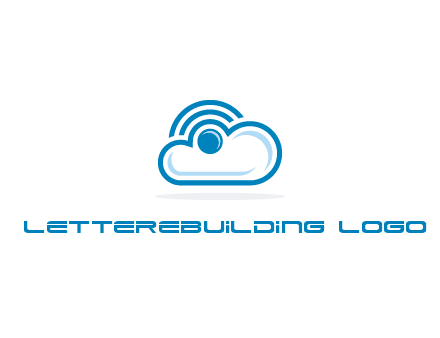 cloud with a connectivity or WiFi icon for cloud computing or storage logo