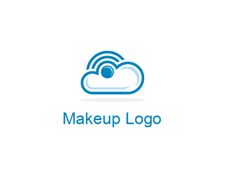 cloud with a connectivity or WiFi icon for cloud computing or storage logo