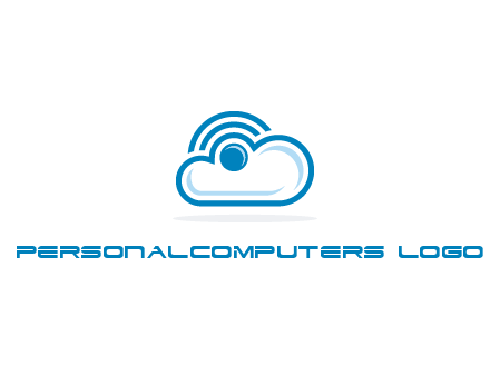 cloud with a connectivity or WiFi icon for cloud computing or storage logo