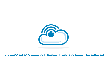 cloud with a connectivity or WiFi icon for cloud computing or storage logo