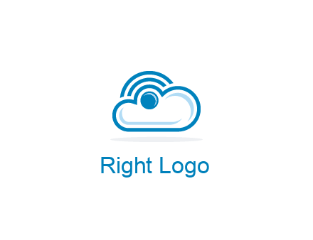 cloud with a connectivity or WiFi icon for cloud computing or storage logo