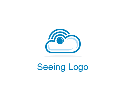 cloud with a connectivity or WiFi icon for cloud computing or storage logo