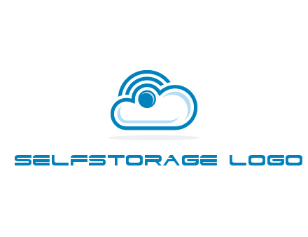 cloud with a connectivity or WiFi icon for cloud computing or storage logo