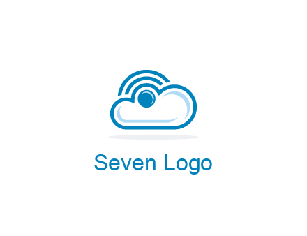 cloud with a connectivity or WiFi icon for cloud computing or storage logo