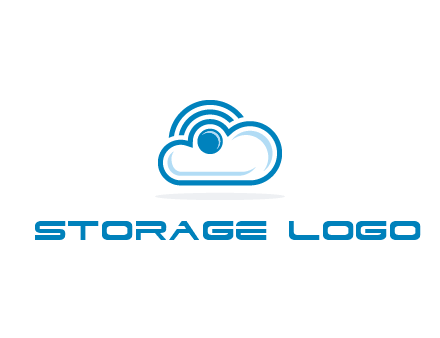 cloud with a connectivity or WiFi icon for cloud computing or storage logo