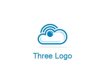 cloud with a connectivity or WiFi icon for cloud computing or storage logo
