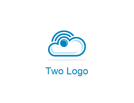 cloud with a connectivity or WiFi icon for cloud computing or storage logo