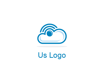 cloud with a connectivity or WiFi icon for cloud computing or storage logo
